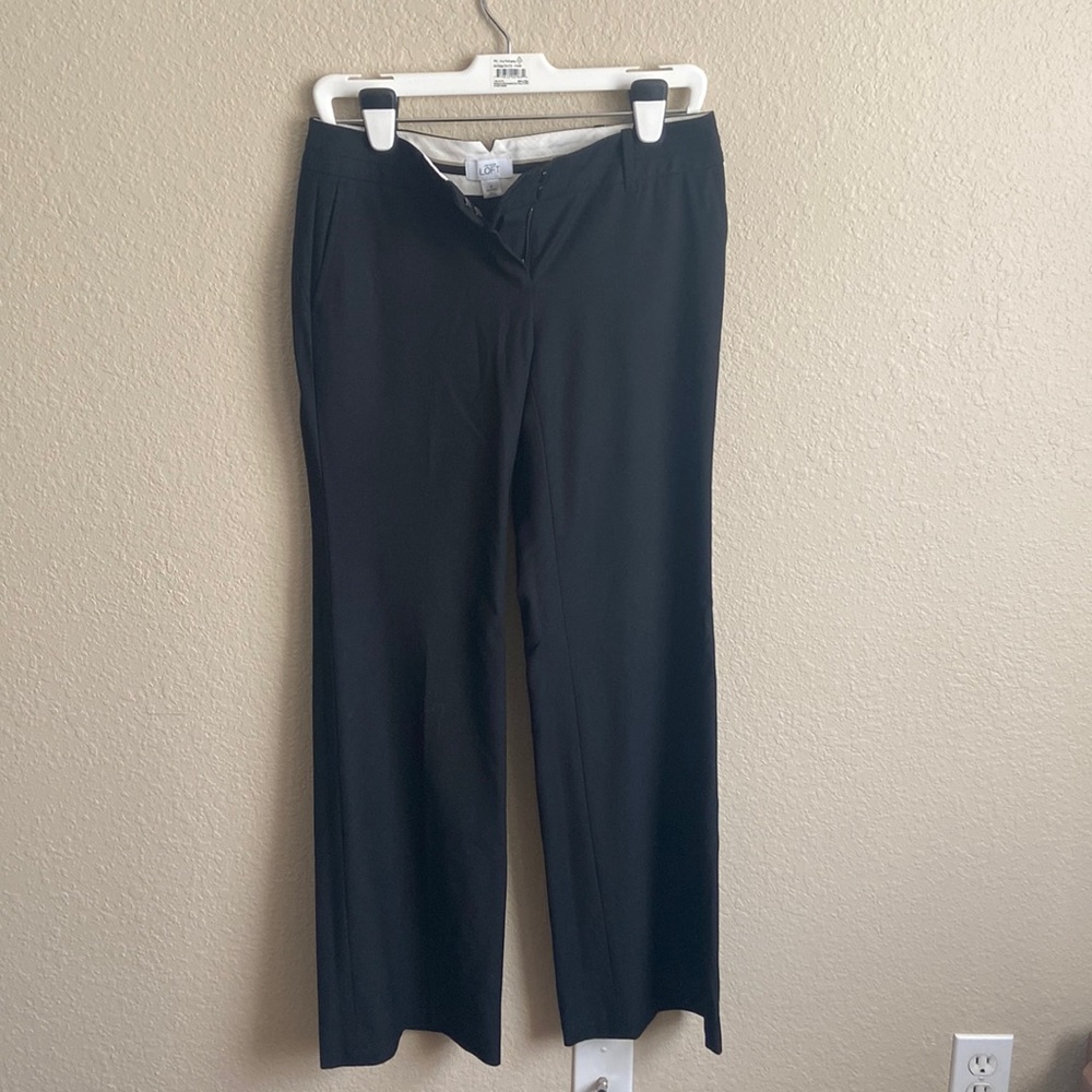 Ann Taylor Loft Marisa Wide leg trouser pants black